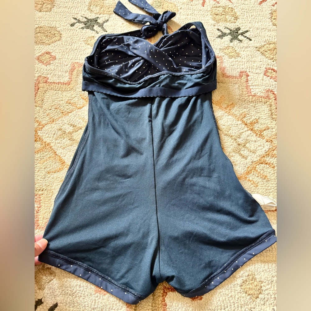 Seafolly Navy white dots retro style Swimsuit size 6 - Picture 9 of 16